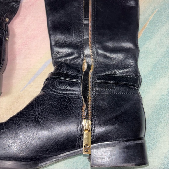 Tory Burch Nadine Riding Boots Black Leather 8.5 - Picture 11 of 11